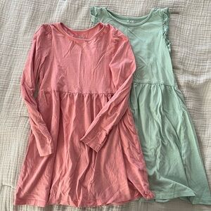 HM Pink and Green Long Sleeve Dresses